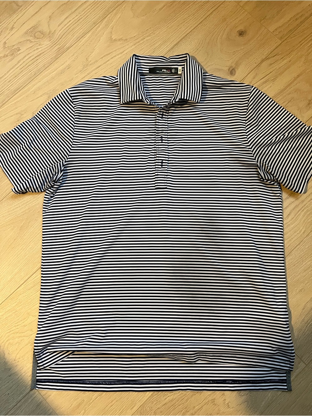 Men's Striped Polo Shirt - Navy & White